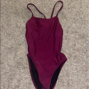 Jolyn Drew Red Burgundy Fixed Back Onesie